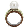 WildKlass Stainless Steel Ring IP Coffee Light Women Synthetic White-WildKlass Jewelry