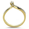 WildKlass Stainless Steel Ring IP Gold Women AAA Grade CZ Clear-WildKlass Jewelry