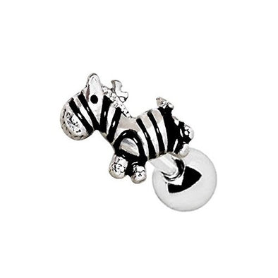 316L Stainless Steel Mini Zebra WildKlass Cartilage Earring-WildKlass Jewelry