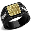 WildKlass Stainless Steel Ring Two-Tone IP Gold Men AAA Grade CZ Clear-WildKlass Jewelry