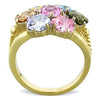 WildKlass Stainless Steel Ring Two-Tone IP Gold Women Assorted Multi Color-WildKlass Jewelry