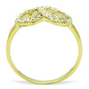 WildKlass Stainless Steel Heart Ring IP Gold Women Top Grade Crystal Clear-WildKlass Jewelry