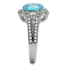 WildKlass Stainless Steel Ring High Polished Women AAA Grade CZ Sea Blue-WildKlass Jewelry