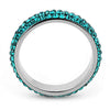 WildKlass Stainless Steel Ring High Polished Women Top Grade Crystal Blue Zircon-WildKlass Jewelry