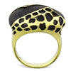 WildKlass Stainless Steel Ring IP Gold Women Epoxy Jet-WildKlass Jewelry