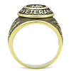 WildKlass Stainless Steel Veteran Ring IP Gold Men Epoxy Jet-WildKlass Jewelry