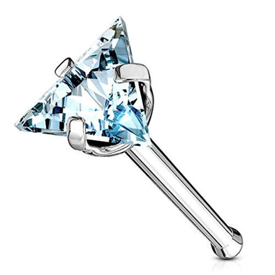 Triangle CZ Top 316L Surgical Steel WildKlass Nose Bone Stud Rings-WildKlass Jewelry