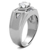 WildKlass Stainless Steel Ring High Polished (no Plating) Men AAA Grade CZ Clear-WildKlass Jewelry