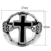 WildKlass Stainless Steel Ring High Polished Men Epoxy Jet-WildKlass Jewelry