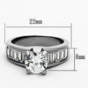 WildKlass Stainless Steel Pave Ring High Polished (no Plating) Women AAA Grade CZ Clear-WildKlass Jewelry