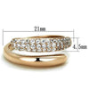 WildKlass Stainless Steel Ring IP Rose Gold Women AAA Grade CZ Clear-WildKlass Jewelry