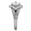 WildKlass Stainless Steel Ring High Polished (no Plating) Women AAA Grade CZ Clear-WildKlass Jewelry
