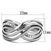 WildKlass Stainless Steel Ring High Polished (no Plating) Women Top Grade Crystal Clear-WildKlass Jewelry