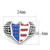 WildKlass Stainless Steel Ring High Polished Men Epoxy Multi Color-WildKlass Jewelry