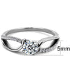 WildKlass Stainless Steel Ring High Polished Women AAA Grade CZ Clear-WildKlass Jewelry