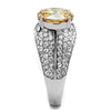WildKlass Stainless Steel Ring High Polished Women AAA Grade CZ Champagne-WildKlass Jewelry