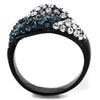 WildKlass Stainless Steel Ring IP Black Women Top Grade Crystal Montana-WildKlass Jewelry