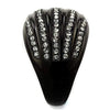 WildKlass Stainless Steel Ring IP Black Women Top Grade Crystal Black Diamond-WildKlass Jewelry