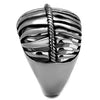 WildKlass Stainless Steel Ring High Polished Men Epoxy Jet-WildKlass Jewelry