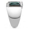 WildKlass Stainless Steel Ring Two-Tone IP Gold Men Synthetic Blue Zircon-WildKlass Jewelry