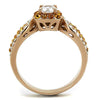 WildKlass Stainless Steel Ring IP Rose Gold Women AAA Grade CZ Clear-WildKlass Jewelry