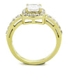 WildKlass WildKlass Stainless Steel Ring IP Gold Women AAA Grade CZ Clear-WildKlass Jewelry