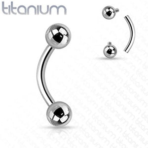 Internally Threaded Grade 23 Solid Titanium Curved WildKlass Barbells-WildKlass Jewelry