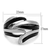 WildKlass Stainless Steel Ring Two-Tone IP Black Women-WildKlass Jewelry