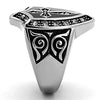 WildKlass Stainless Steel Cross Ring High Polished (no Plating) Men Top Grade Crystal Clear-WildKlass Jewelry