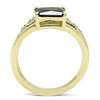 WildKlass Stainless Steel Ring IP Gold Women AAA Grade CZ Black Diamond-WildKlass Jewelry