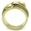 WildKlass Stainless Steel Ring IP Gold Women Epoxy Jet-WildKlass Jewelry