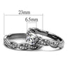 WildKlass Stainless Steel Ring High Polished Women AAA Grade CZ Clear-WildKlass Jewelry