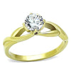 WildKlass Stainless Western Steel Ring IP Gold Women AAA Grade CZ Clear-WildKlass Jewelry