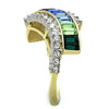 WildKlass Stainless Steel Ring Two-Tone IP Gold Women Top Grade Crystal Multi Color-WildKlass Jewelry