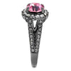 WildKlass Stainless Steel Ring IP Light Black (IP Gun) Women Top Grade Crystal Light Rose-WildKlass Jewelry
