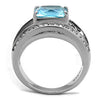 WildKlass Stainless Steel Ring No Plating Women Synthetic Sea Blue-WildKlass Jewelry