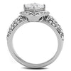 WildKlass Stainless Steel Ring High Polished Women AAA Grade CZ Clear-WildKlass Jewelry