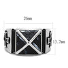 WildKlass Stainless Steel Ring High Polished Men Leather Jet-WildKlass Jewelry
