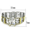 WildKlass Stainless Steel Ring Two-Tone IP Gold Women AAA Elegant Grade CZ Clear-WildKlass Jewelry