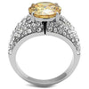 WildKlass Stainless Steel Ring High Polished Women AAA Grade CZ Champagne-WildKlass Jewelry