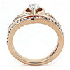 WildKlass Stainless Steel Ring IP Rose Gold Women AAA Grade CZ Clear-WildKlass Jewelry