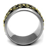 WildKlass Stainless Steel Ring Two-Tone IP Gold Men Epoxy Jet-WildKlass Jewelry