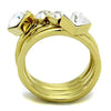 WildKlass Stainless Steel Ring IP Gold Women Top Grade Crystal Clear-WildKlass Jewelry
