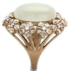 WildKlass Stainless Steel Ring IP Rose Gold Women Synthetic White-WildKlass Jewelry