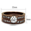 WildKlass Stainless Steel Ring IP Coffee Light Women AAA Grade CZ Clear-WildKlass Jewelry