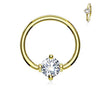 WildKlass Prong Set Round CZ Captive Rings 316L Surgical Steel-WildKlass Jewelry