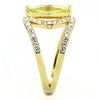 WildKlass Stainless Steel Ring IP Gold Women AAA Grade CZ Apple Green Color-WildKlass Jewelry