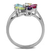 WildKlass Stainless Steel Ring High Polished Women AAA Grade CZ Multi Color-WildKlass Jewelry