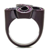 WildKlass Stainless Steel Ring IP Dark Brown (IP Coffee) Women Top Grade Crystal Fuchsia-WildKlass Jewelry