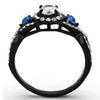 WildKlass Stainless Steel Ring Two-Tone IP Black Women AAA Grade CZ Clear-WildKlass Jewelry